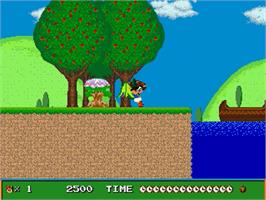 In game image of Marvel Land on the Sega Genesis.