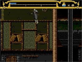 In game image of Mary Shelley's Frankenstein on the Sega Genesis.