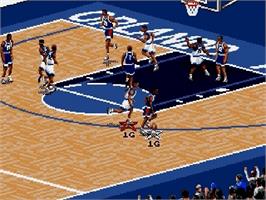 In game image of NBA Live '96 on the Sega Genesis.
