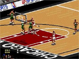 In game image of NBA Live '97 on the Sega Genesis.