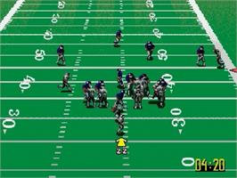 In game image of NFL Quarterback Club '96 on the Sega Genesis.