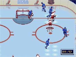 In game image of NHL All-Star Hockey '95 on the Sega Genesis.