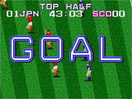 In game image of Nintendo World Cup on the Sega Genesis.