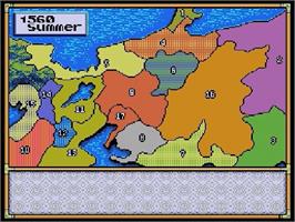 In game image of Nobunaga's Ambition on the Sega Genesis.