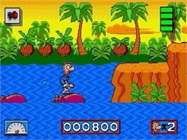 In game image of Normy's Beach Babe-O-Rama on the Sega Genesis.