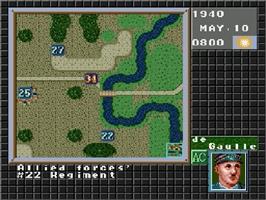In game image of Operation Europe: Path to Victory 1939-45 on the Sega Genesis.
