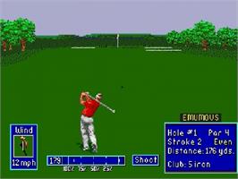 In game image of PGA European Tour on the Sega Genesis.
