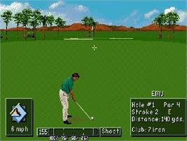 In game image of PGA Tour Golf 3 on the Sega Genesis.