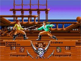 In game image of Pirates! Gold on the Sega Genesis.