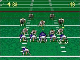 In game image of Pro Quarterback on the Sega Genesis.
