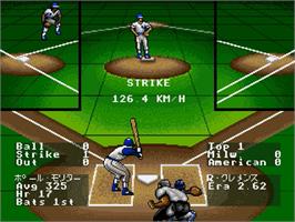 In game image of R.B.I. Baseball 4 on the Sega Genesis.