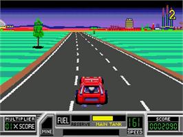 In game image of Road Blasters on the Sega Genesis.