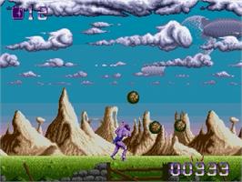 In game image of Shadow of the Beast on the Sega Genesis.