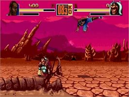 In game image of Shaq Fu on the Sega Genesis.