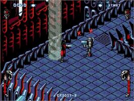 In game image of Skeleton Krew on the Sega Genesis.