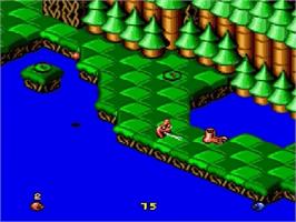 In game image of Snake Rattle 'n Roll on the Sega Genesis.