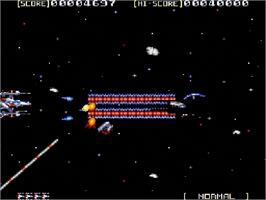 In game image of Sol-Feace on the Sega Genesis.