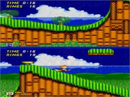 In game image of Sonic Classics on the Sega Genesis.