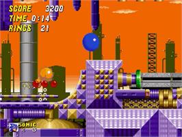 In game image of Sonic The Hedgehog 2 on the Sega Genesis.