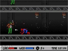 In game image of Spider-Man: The Animated Series on the Sega Genesis.