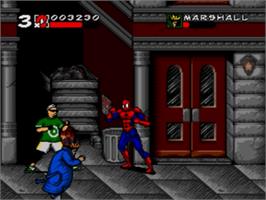 In game image of Spider-Man & Venom: Maximum Carnage on the Sega Genesis.