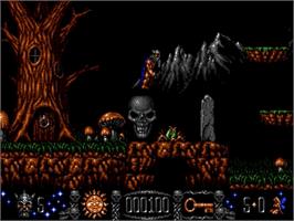 In game image of Stormlord on the Sega Genesis.