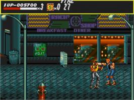 In game image of Streets of Rage on the Sega Genesis.