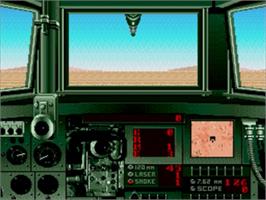 In game image of Super Battletank: War in the Gulf on the Sega Genesis.