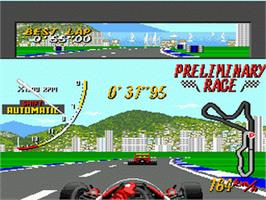 In game image of Super Monaco GP on the Sega Genesis.