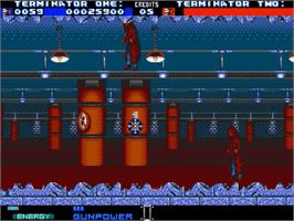 In game image of T2 - The Arcade Game on the Sega Genesis.