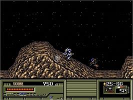 In game image of Target Earth on the Sega Genesis.
