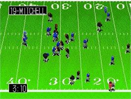 In game image of Tecmo Super Bowl III: Final Edition on the Sega Genesis.