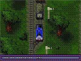 In game image of Thomas the Tank Engine & Friends on the Sega Genesis.