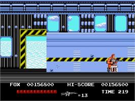 In game image of Thunder Fox on the Sega Genesis.