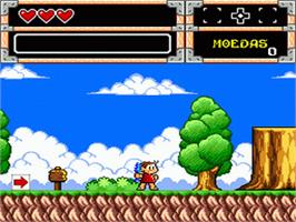 In game image of Turma da Mônica na Terra dos Monstros on the Sega Genesis.