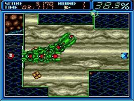 In game image of Ultimate Qix on the Sega Genesis.