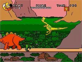 In game image of Virtual Bart on the Sega Genesis.