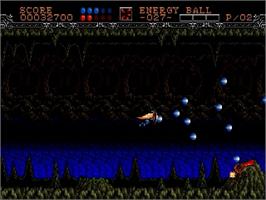 In game image of Wings of Wor on the Sega Genesis.