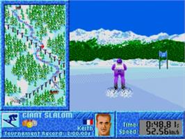 In game image of Winter Challenge on the Sega Genesis.