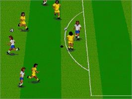 In game image of World Championship Soccer 2 on the Sega Genesis.