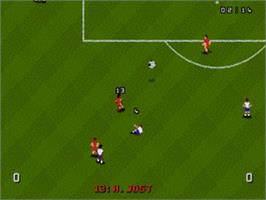 In game image of World Cup USA '94 on the Sega Genesis.