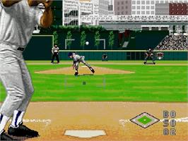 In game image of World Series Baseball '95 on the Sega Genesis.
