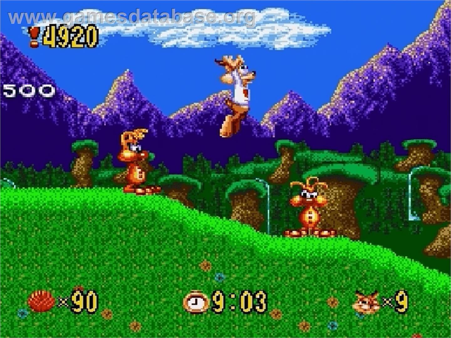 Bubsy in: Claws Encounters of the Furred Kind - Sega Genesis - Artwork - In Game