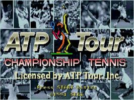Title screen of ATP Tour Championship Tennis on the Sega Genesis.