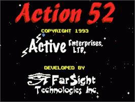Title screen of Action 52 on the Sega Genesis.