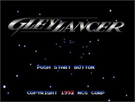 Title screen of Advanced Busterhawk Gleylancer on the Sega Genesis.