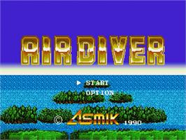 Title screen of Air Diver on the Sega Genesis.