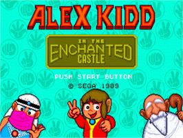 Title screen of Alex Kidd in the Enchanted Castle on the Sega Genesis.
