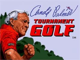 Title screen of Arnold Palmer Tournament Golf on the Sega Genesis.