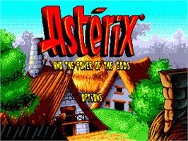 Title screen of Asterix and the Power of the Gods on the Sega Genesis.